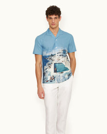 Hibbert Roc Pool Photographic Print Classic Fit Capri Collar Cotton Shirt | Roc Pool Ii