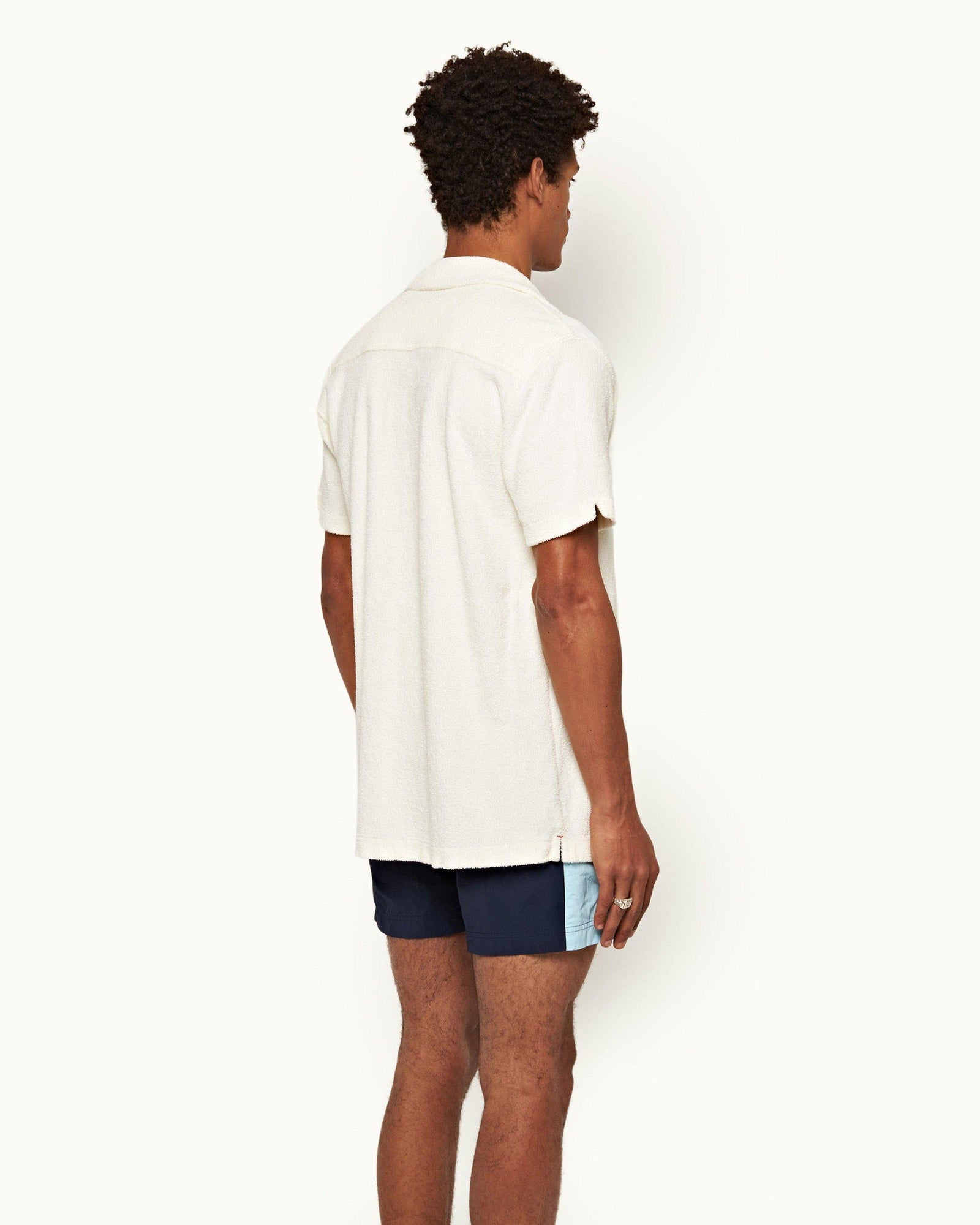 White Sand Relaxed Fit Capri Collar Towelling Shirt | White Sand