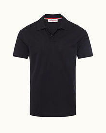 Night Iris Classic Fit Jacquard Checkerboard Cotton Polo Shirt | Night Iris