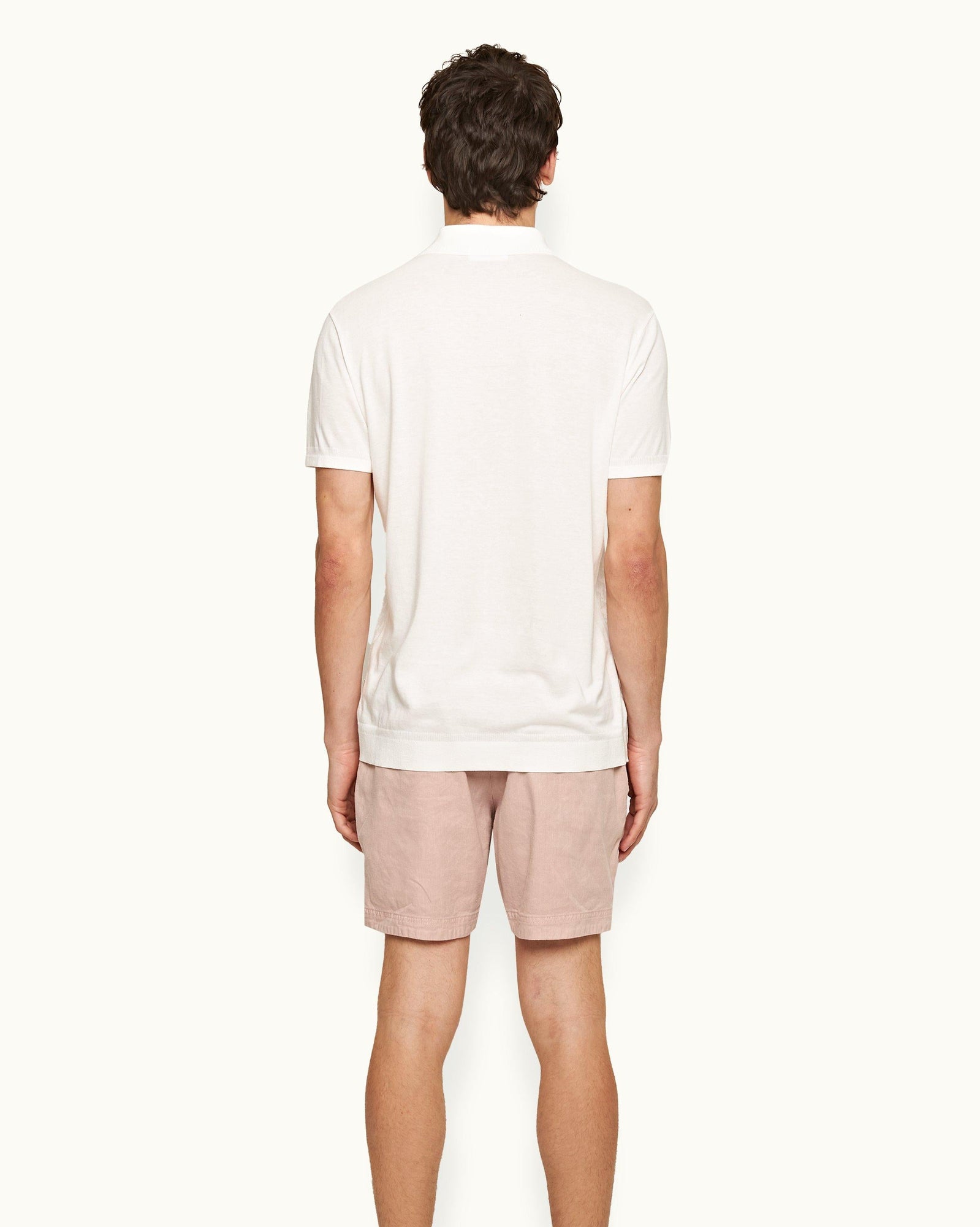 Jarrett Jacquard Classic Fit Jacquard Knitted Rib Cotton-Modal Polo Shirt In White | White