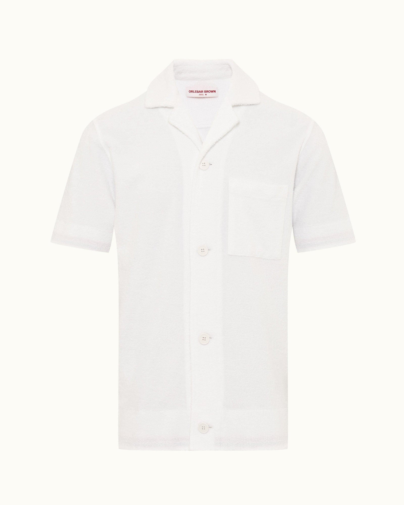 White Capri Collar Double-Faced Towelling Shirt | White