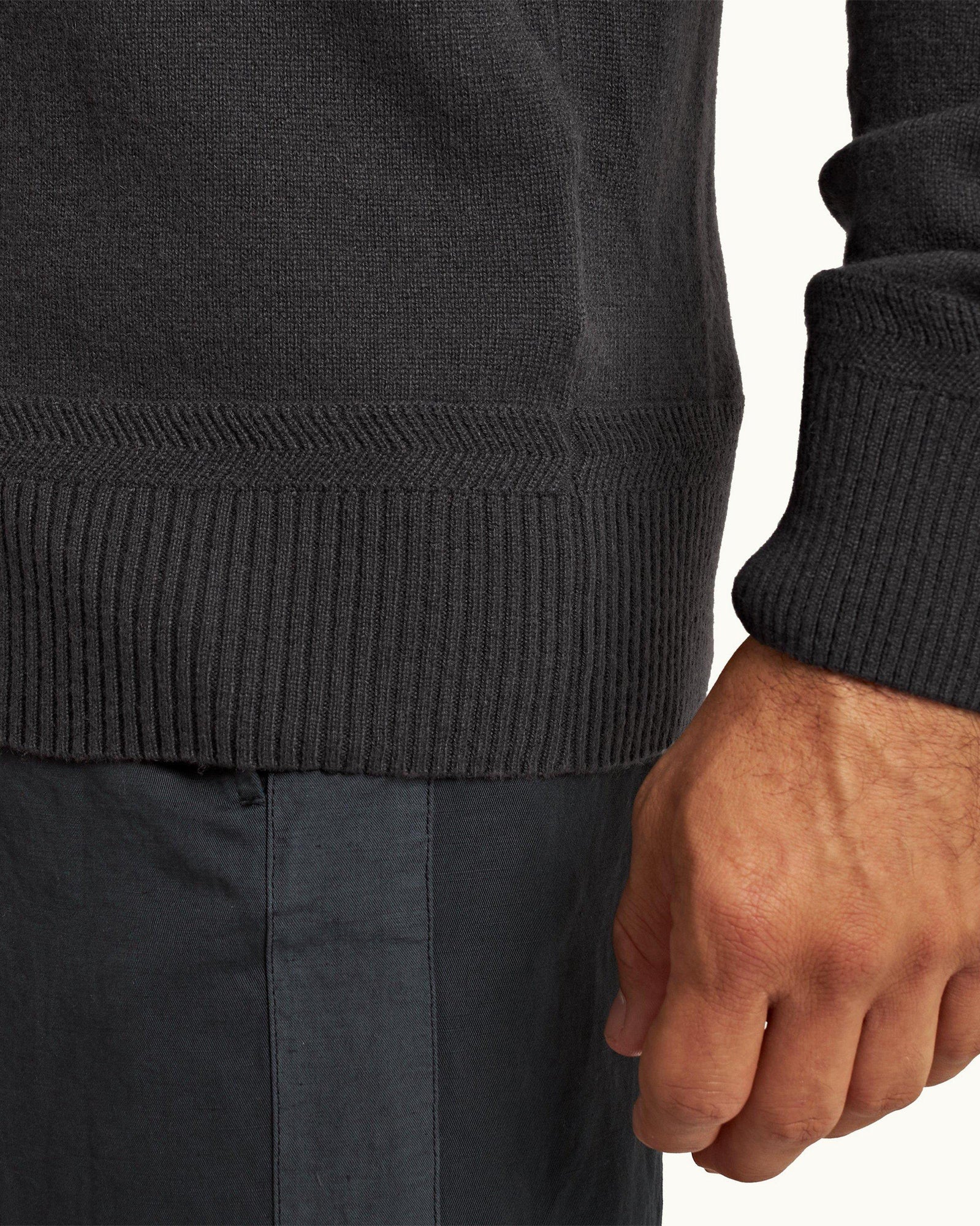 Shadow Classic Fit Funnel Collar Cashmere Knit Jumper | Shadow