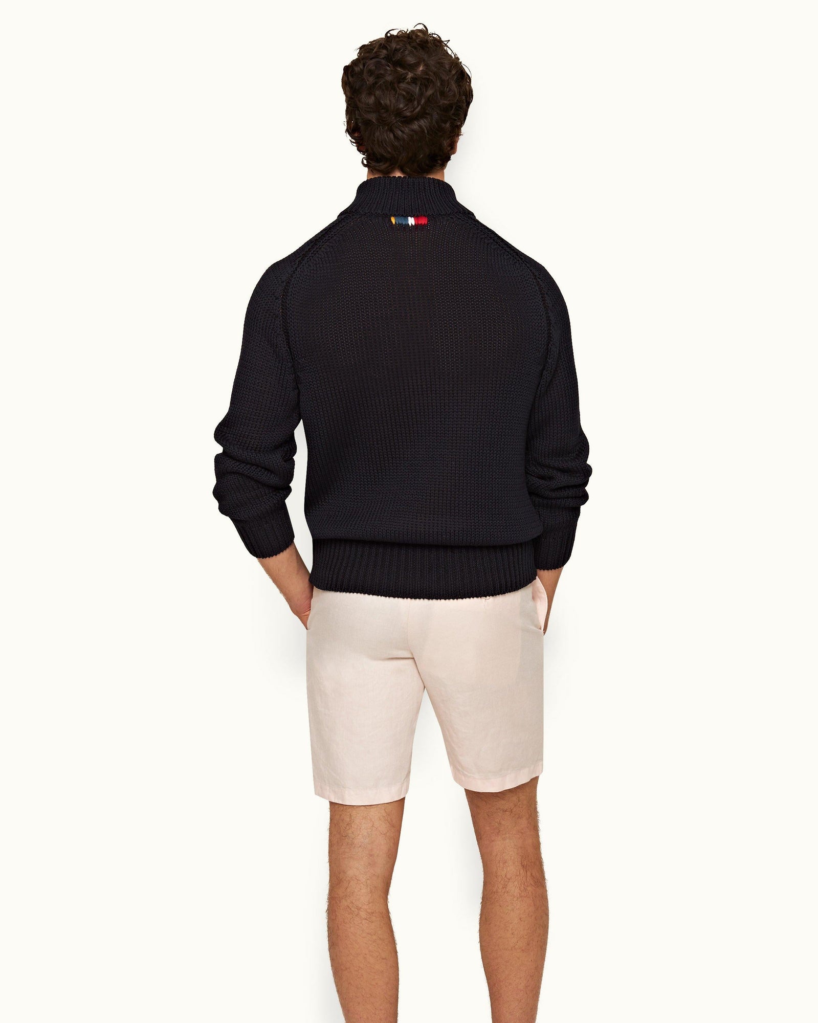 Night Iris Classic Fit Half-Zip Organic Cotton Jumper | Night Iris