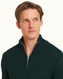 Bristlecone Pine Half Zip Waffle Knit Merino Jumper | Bristlecone Pine