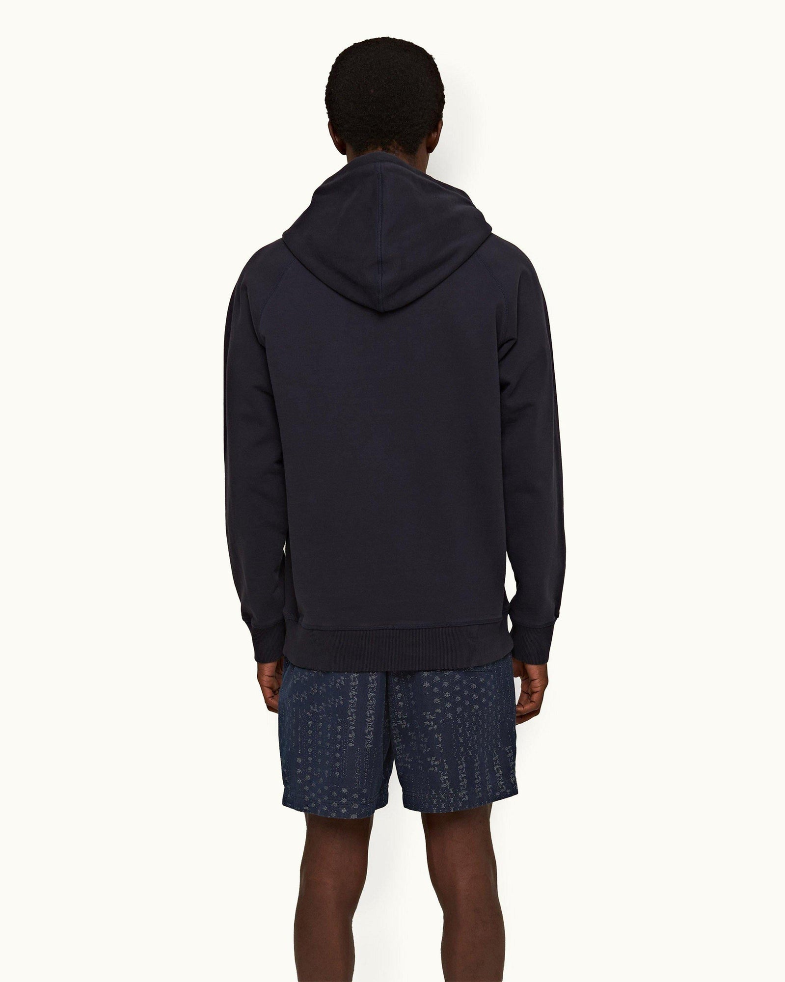 Indigo Solo Pastiche Relaxed Fit Drawcord Denim Jacquard Shorts | Indigo