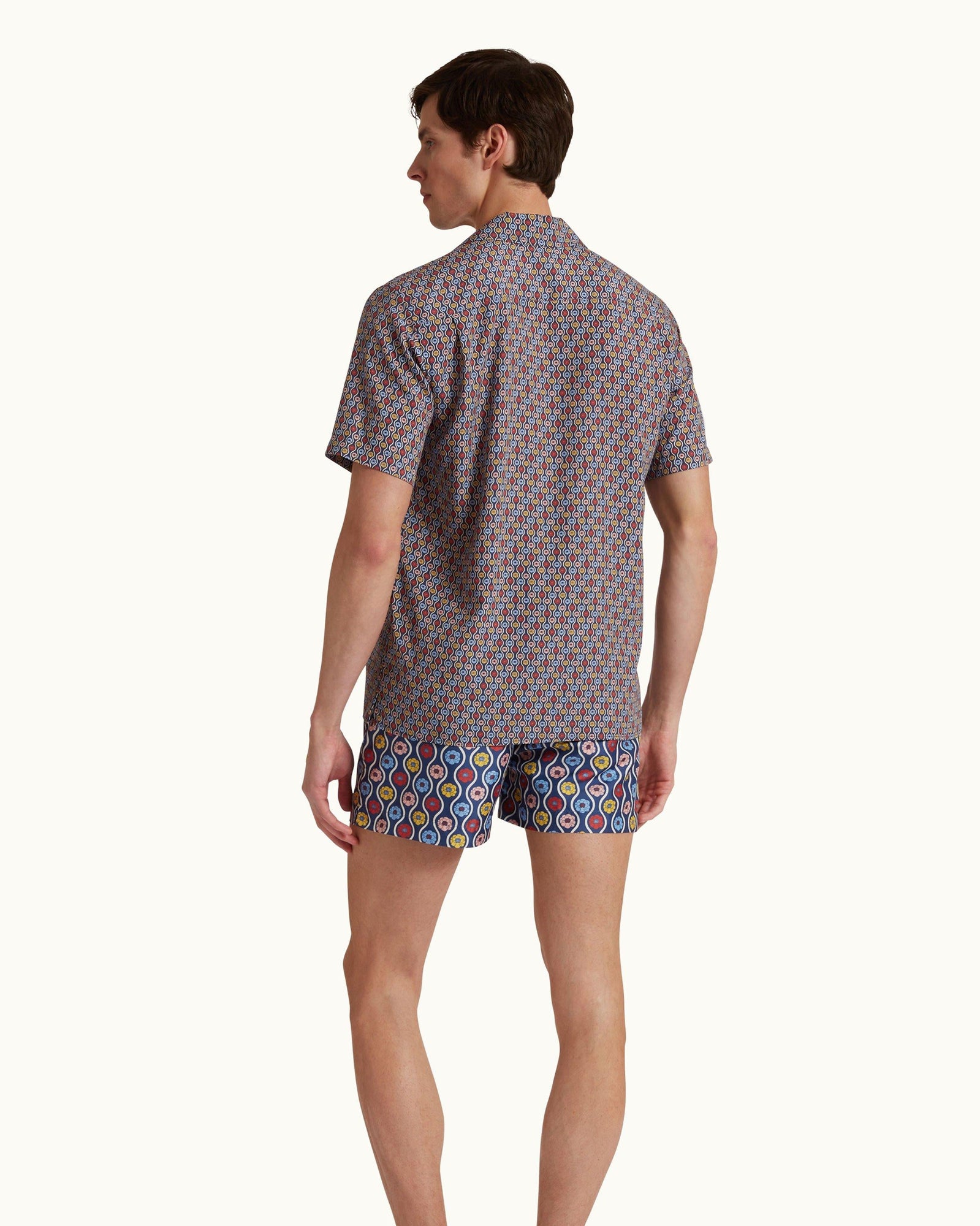 Maitan Whitsun Print Relaxed Fit Capri Collar Shirt in Midnight Navy | Midnight Navy