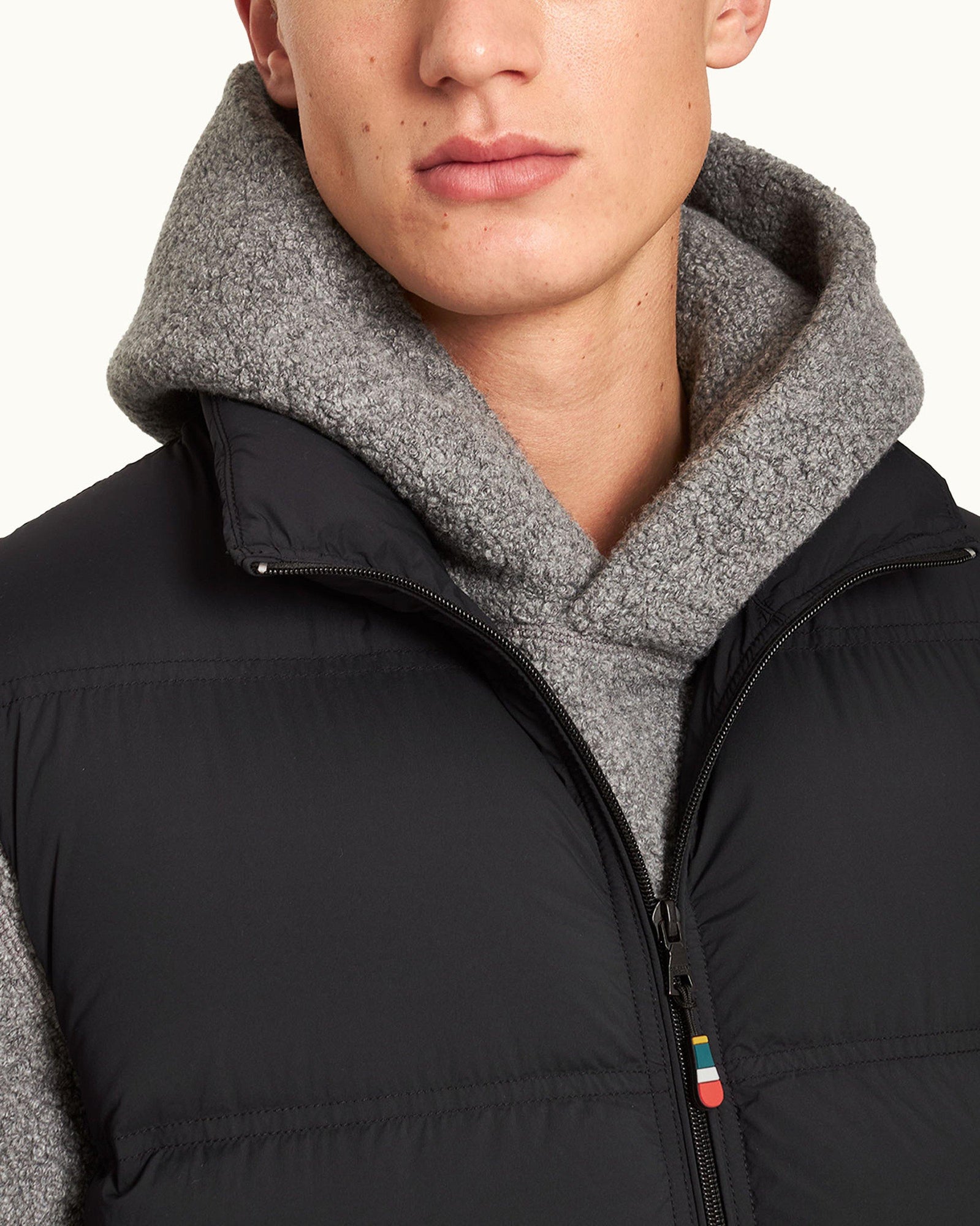 Black Relaxed Fit Down-Fill Gilet | Black