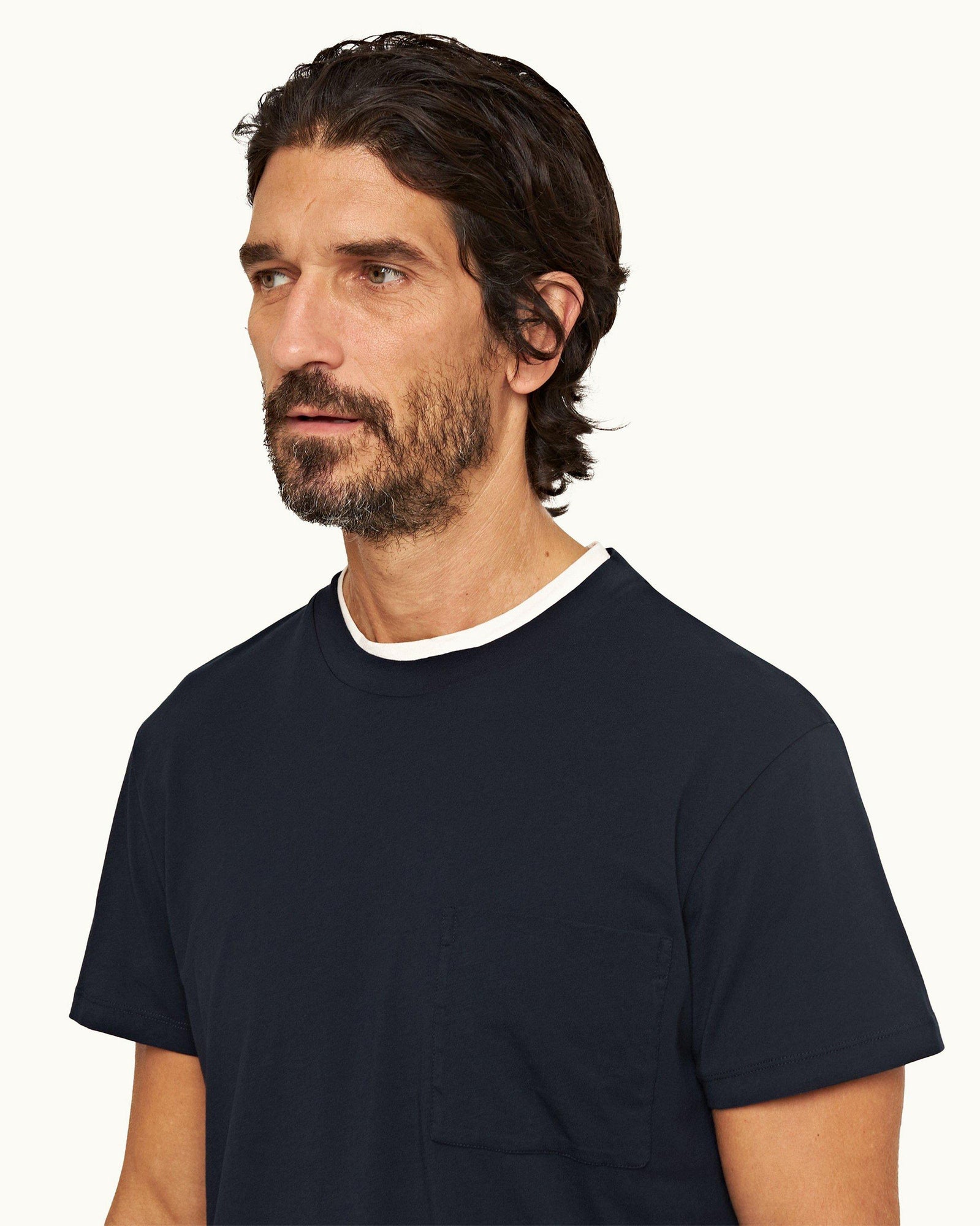 Night Iris Classic Fit Double-Layer Organic Cotton T-Shirt | Night Iris