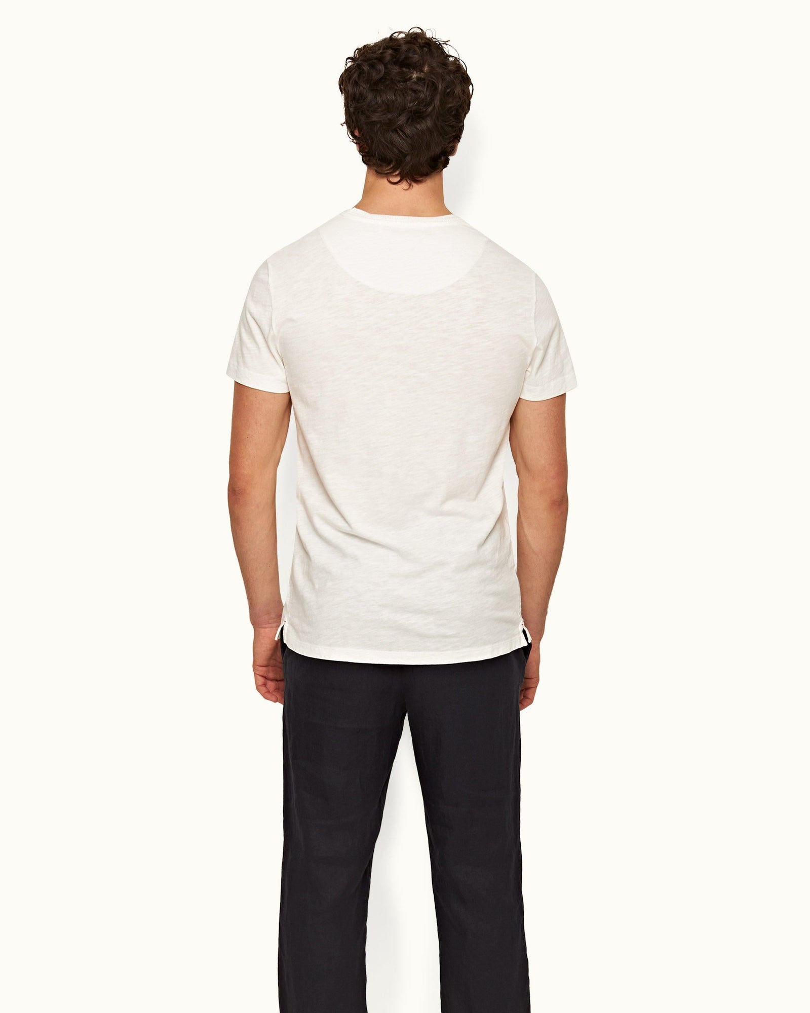 Ob Classic Tee White Sand Classic Fit Crewneck Garment Dye Cotton T-shirt | White Sand