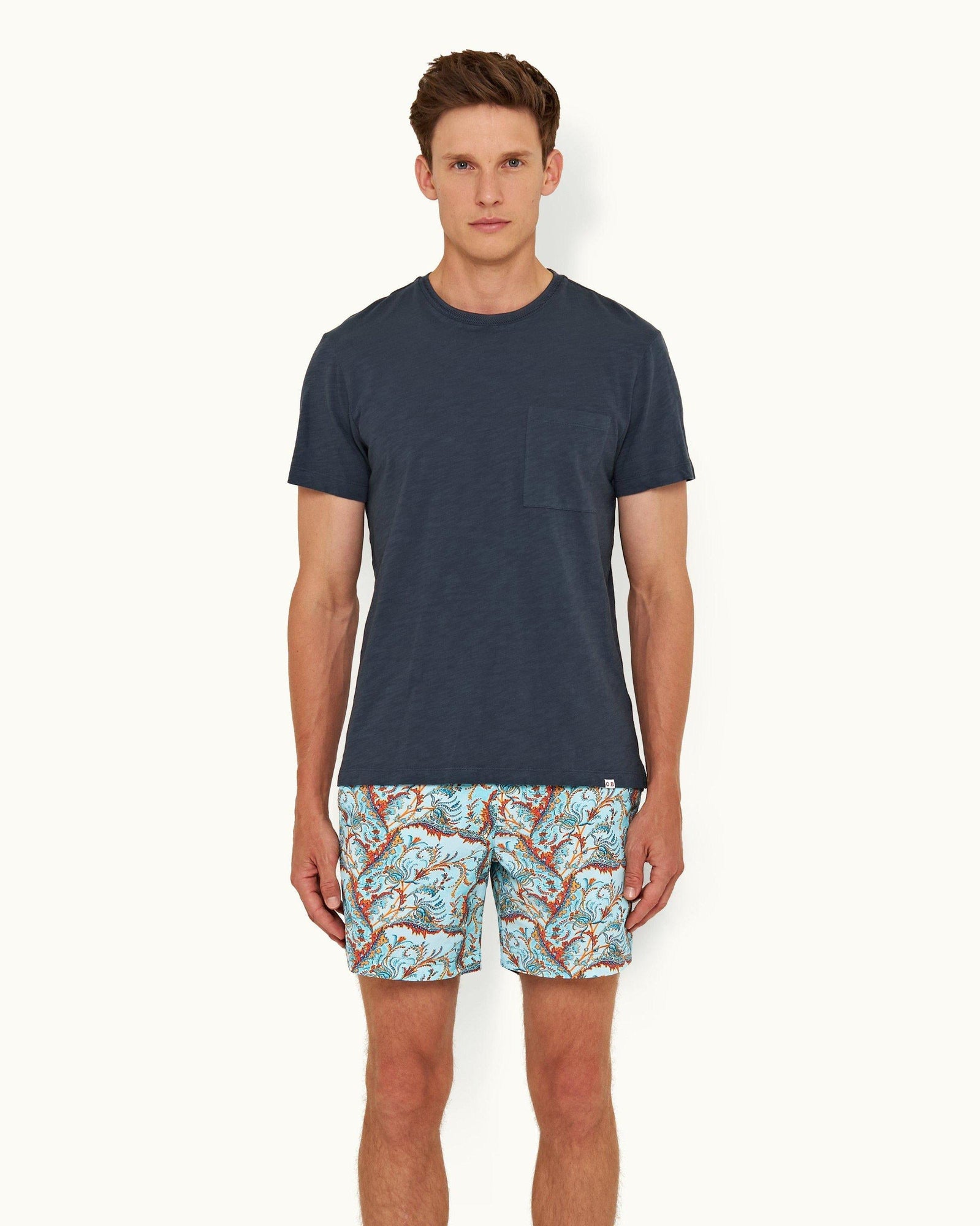 Nocturnal Navy Crew Neck Garment Dye Cotton T-shirt | Nocturnal Navy