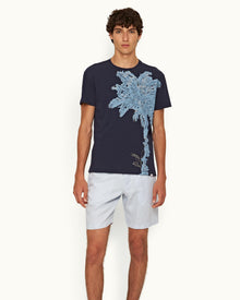 Ob Classic Tee Midnight Navy Embroidery Palm Tree Classic Fit T-shirt | Midnight Navy