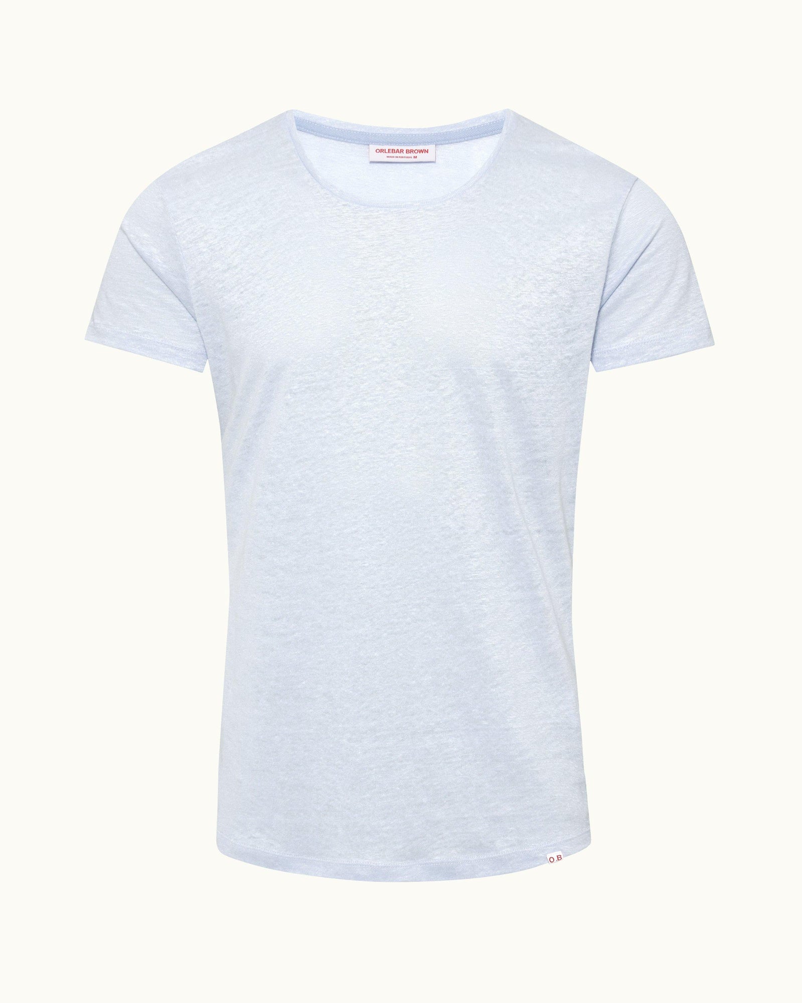 Ob-T Linen Crew Neck Linen T-shirt In Soft Blue | Soft Blue