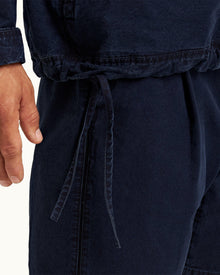 Indigo Relaxed Fit Overhead Denim Cotton Smock | Indigo