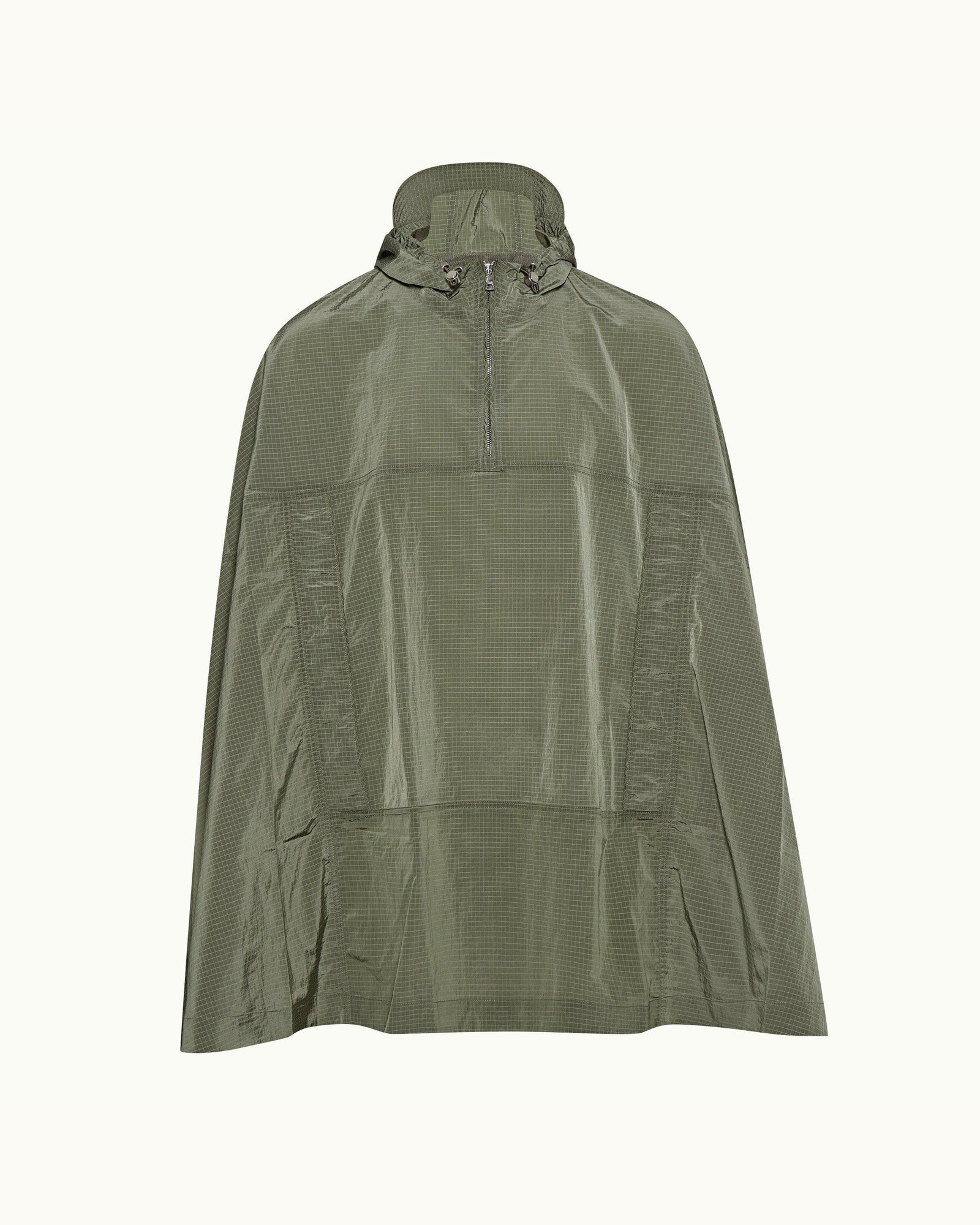 Parachute Green Hooded Half-Zip Cape | Parachute Green