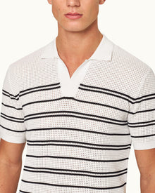 Men | Roddy Stripe Polo | White/Night Iris