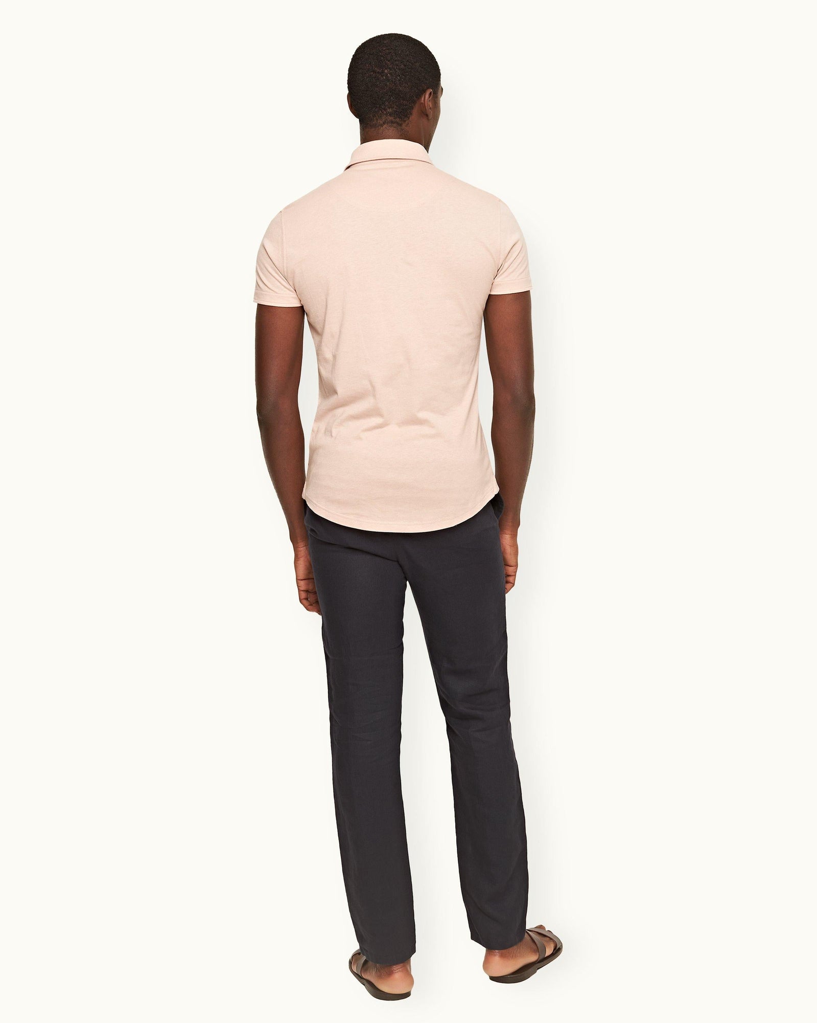 Sebastian Silk Tailored Fit Cotton-Silk Polo Shirt In Seashell Pink | Seashell Pink