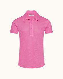 Candy Tailored Fit Linen Polo Shirt | Candy