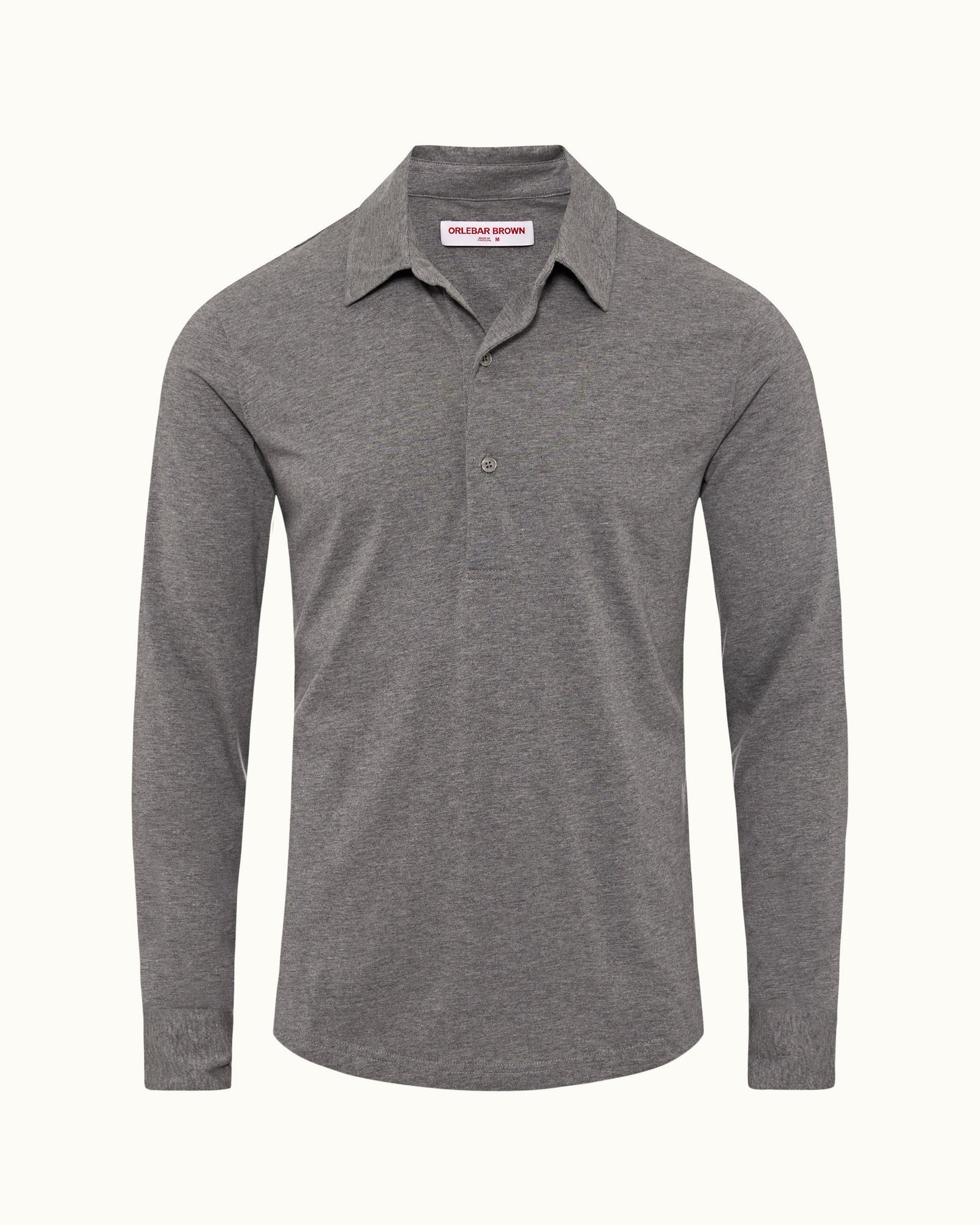 Cinder Tailored Fit Long-Sleeve Cotton-Silk Polo Shirt | Cinder