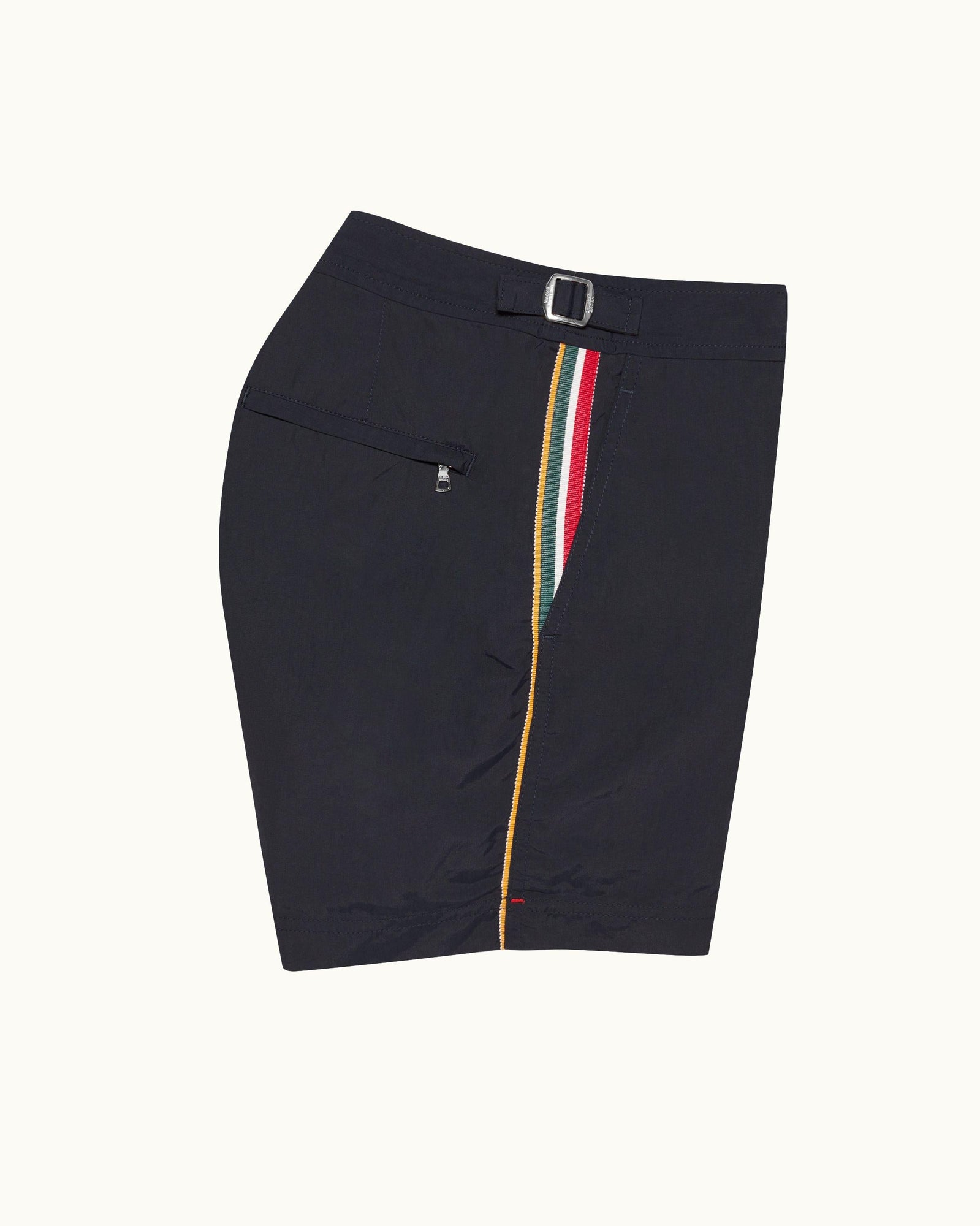 Shorter-Length Concealed OB Tape Swim Shorts In Night Iris Blue | Night Iris