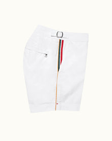 Setter White Shorter-Length Concealed O.B Tape Swim Shorts | White