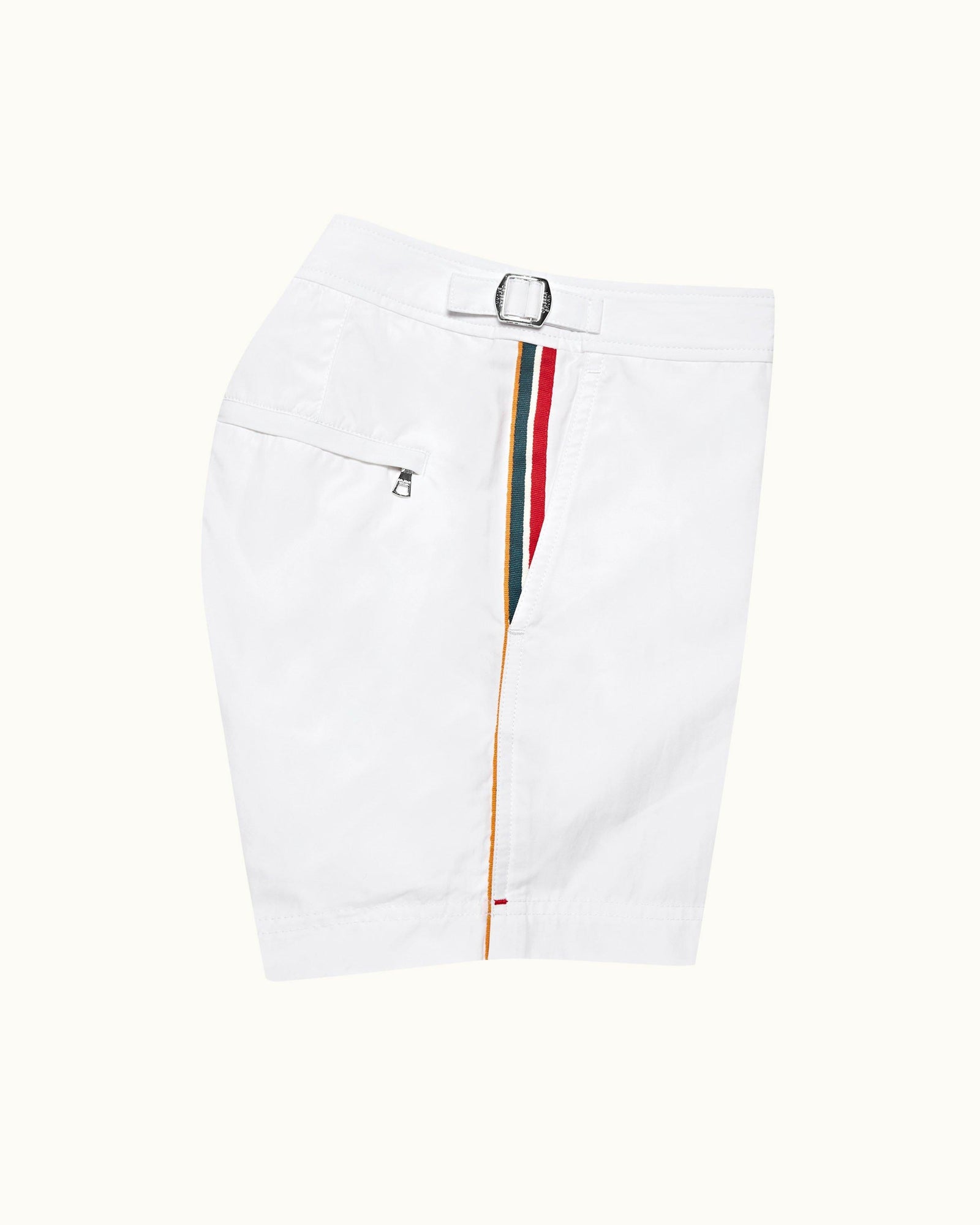 Setter White Shorter-Length Concealed O.B Tape Swim Shorts | White