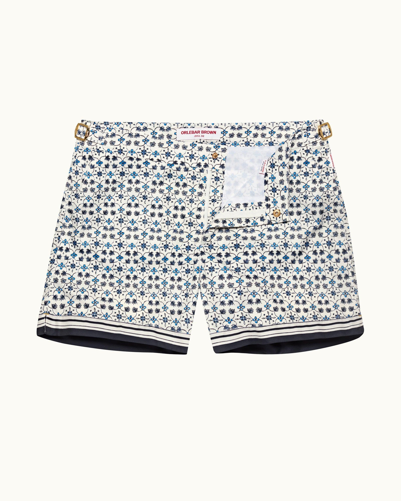 Setter Fiore Print Shorter-Length Swim Shorts In Cashew Colour | Cashew