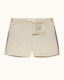 Setter Oatmeal GT Stripe Seam Shorter-Length Swim Shorts | Oatmeal