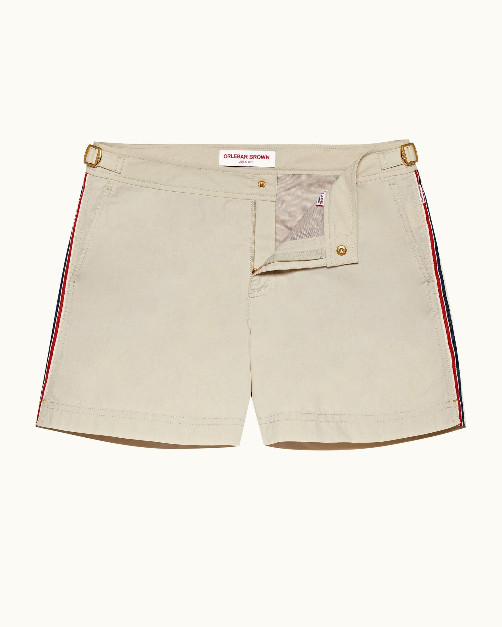 Setter Oatmeal GT Stripe Seam Shorter-Length Swim Shorts | Oatmeal