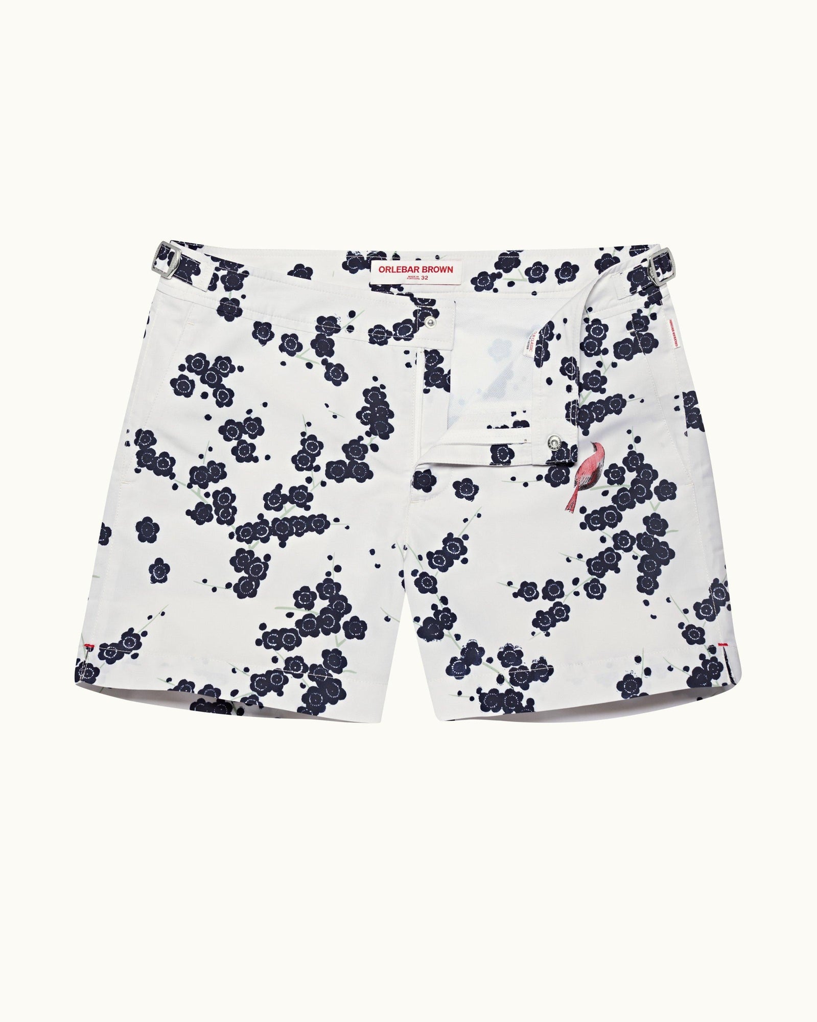 Blossom Print Shorter-Length Swim Shorts In Night Iris Blue/Plum Colour | Night Iris