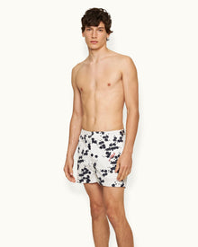 Blossom Print Shorter-Length Swim Shorts In Night Iris Blue/Plum Colour | Night Iris