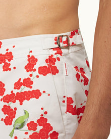 Setter Blossom Print Shorter-Length Swim Shorts In Red Plum Colour | Red