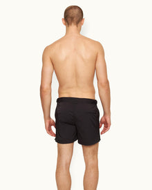 Setter Stretch Black Shorter-Length Stretch Nylon Swim Shorts | Black