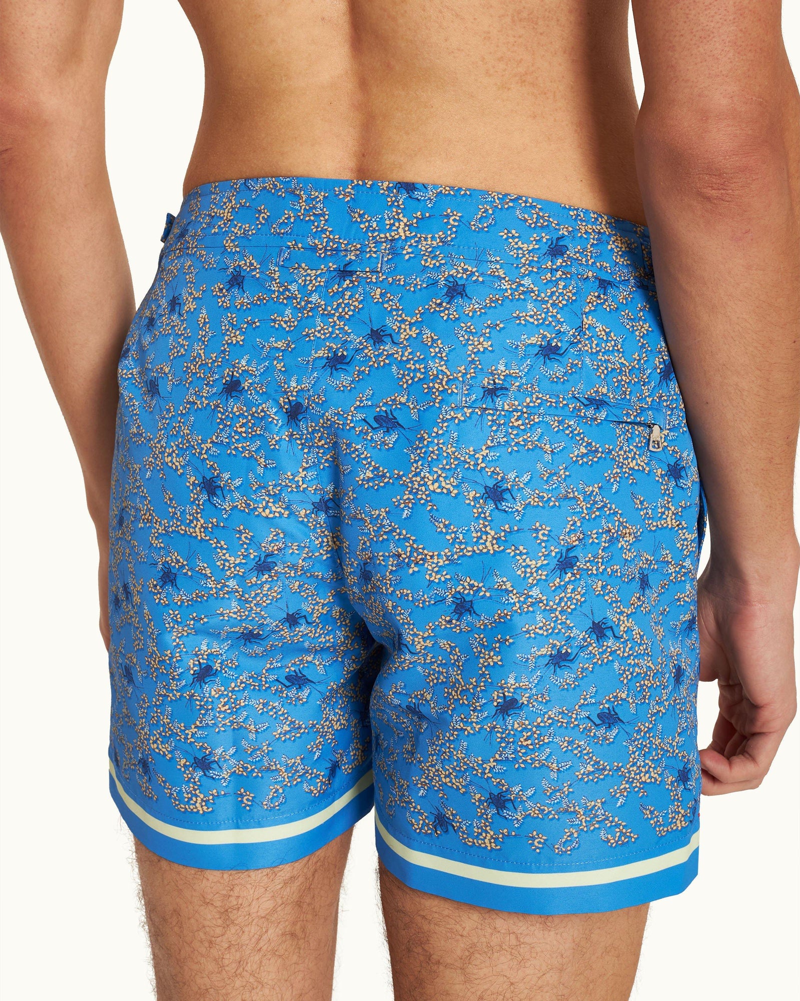 Setter Wonder Full Print Shorter-Length Swim Shorts Woven In France in Springfield Blue | Springfield Blue