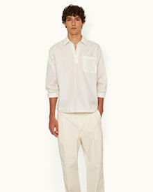 White Sand Relaxed Fit Overhead Organic Cotton Shirt | White Sand