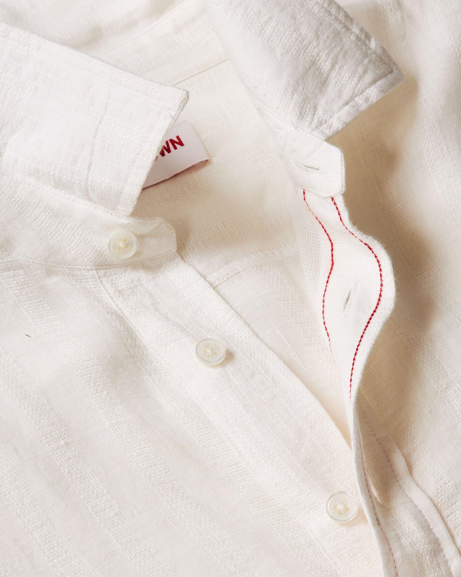 Linen Tonal Stripe Relaxed Fit Overhead Shirt Woven In Italy in Thasos Beach colour | Thasos Beach