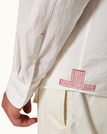 White Relaxed Fit Overhead Refined Cotton Shirt | White