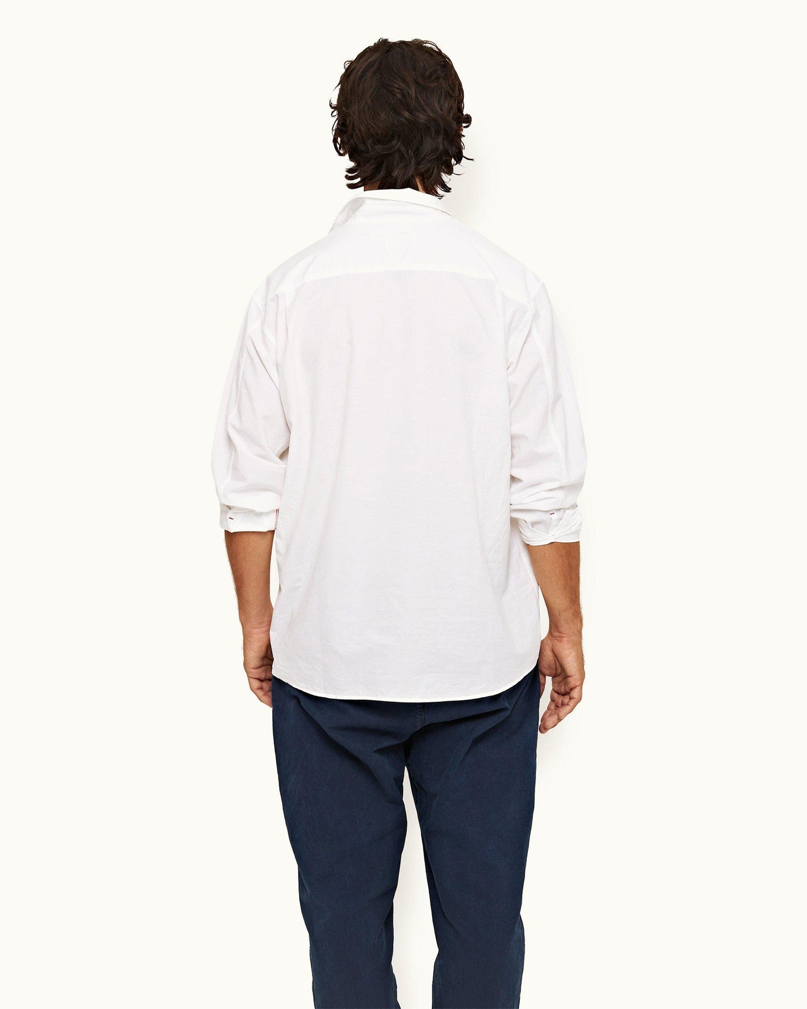 Shanklin White Easy Fit Cotton Overhead Shirt | White