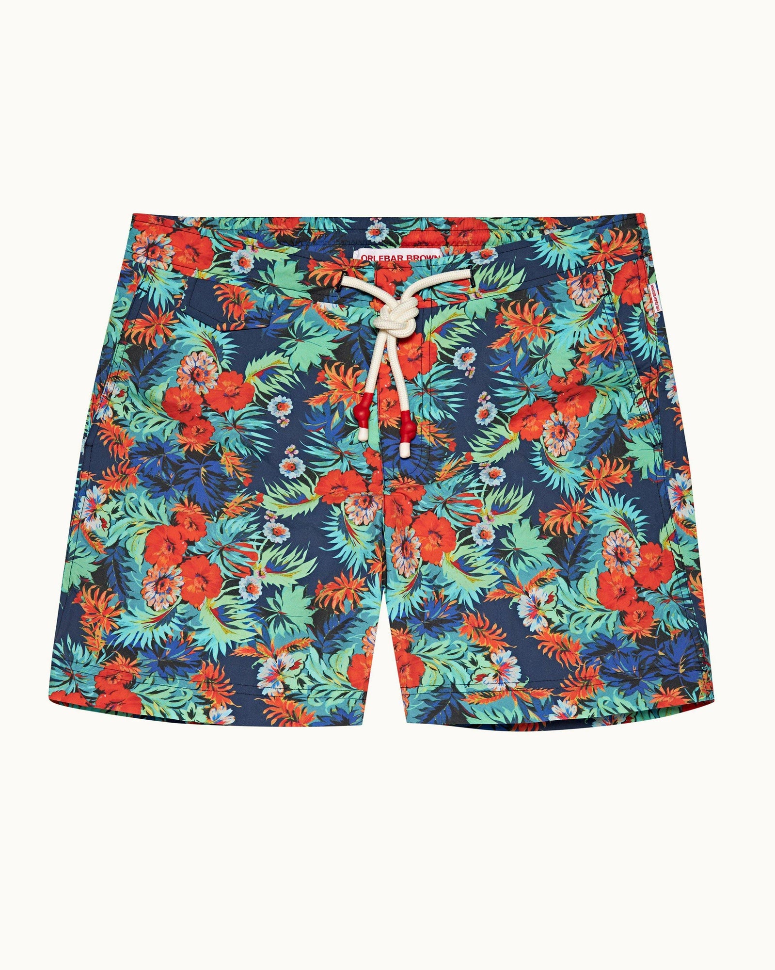 Multi Anemone Drawcord Mid-Length Swim Shorts | Multicolour