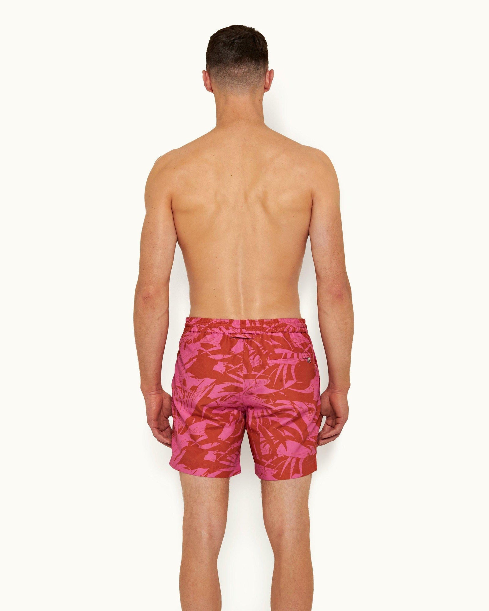Candy Palmetto Print Mid-Length Drawcord Swim Shorts | Candy