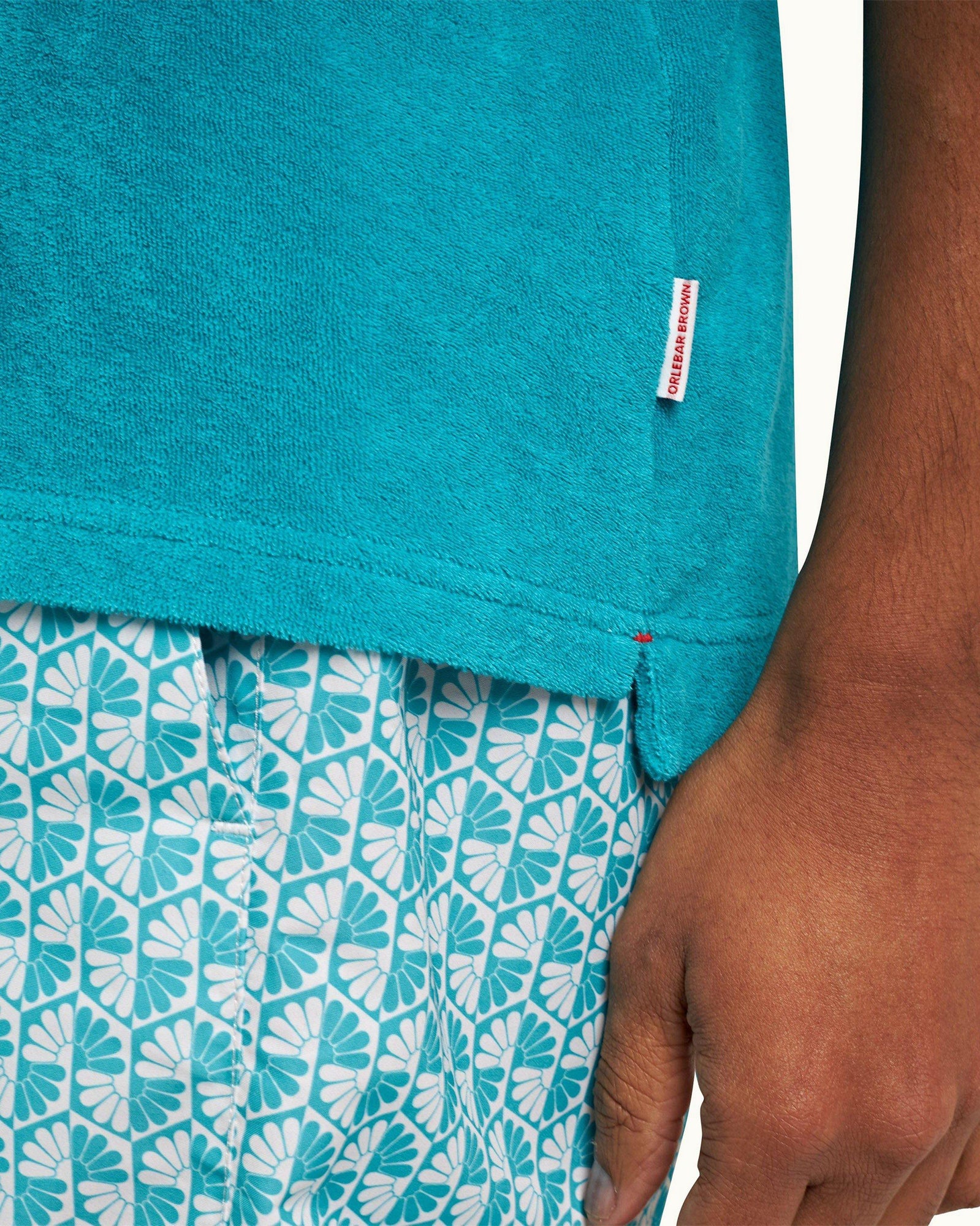 Terry Towelling Crystal Sea Tailored Fit Resort Towelling Polo Shirt | Crystal Sea