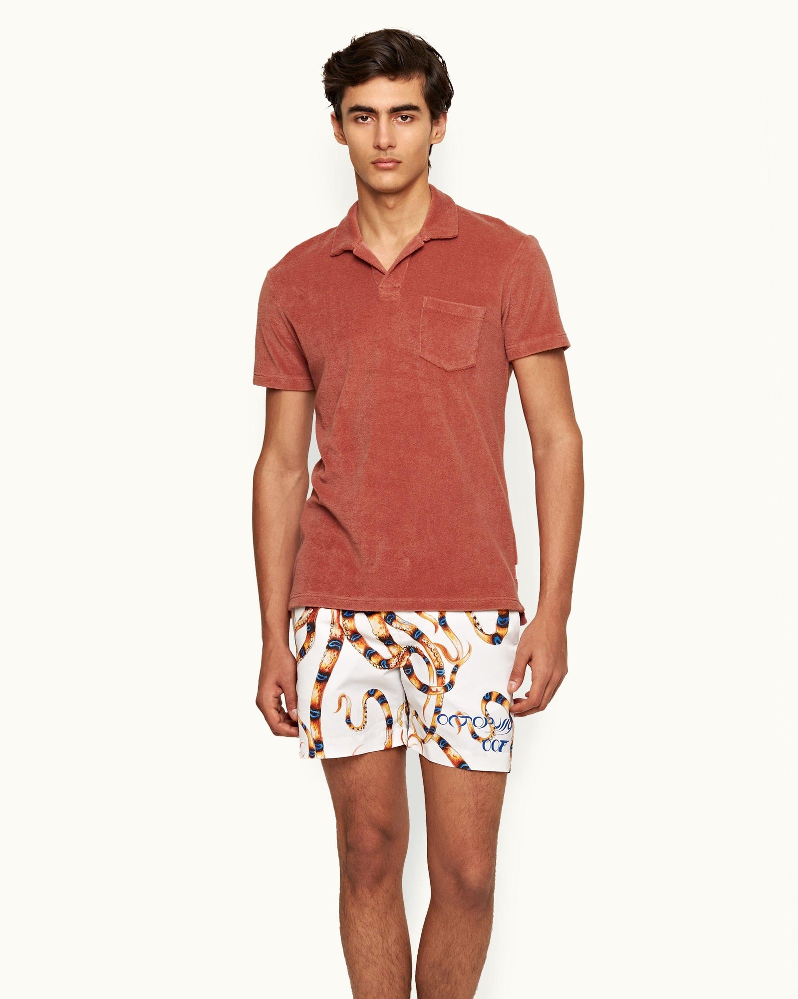 Men | Terry Towelling Polo | Mauve
