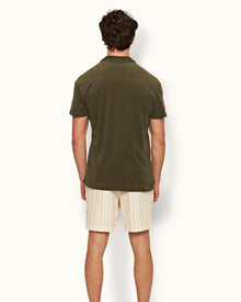 Terry Towelling Palm Tailored Fit Organic Cotton Towelling Resort Polo Shirt | Palm