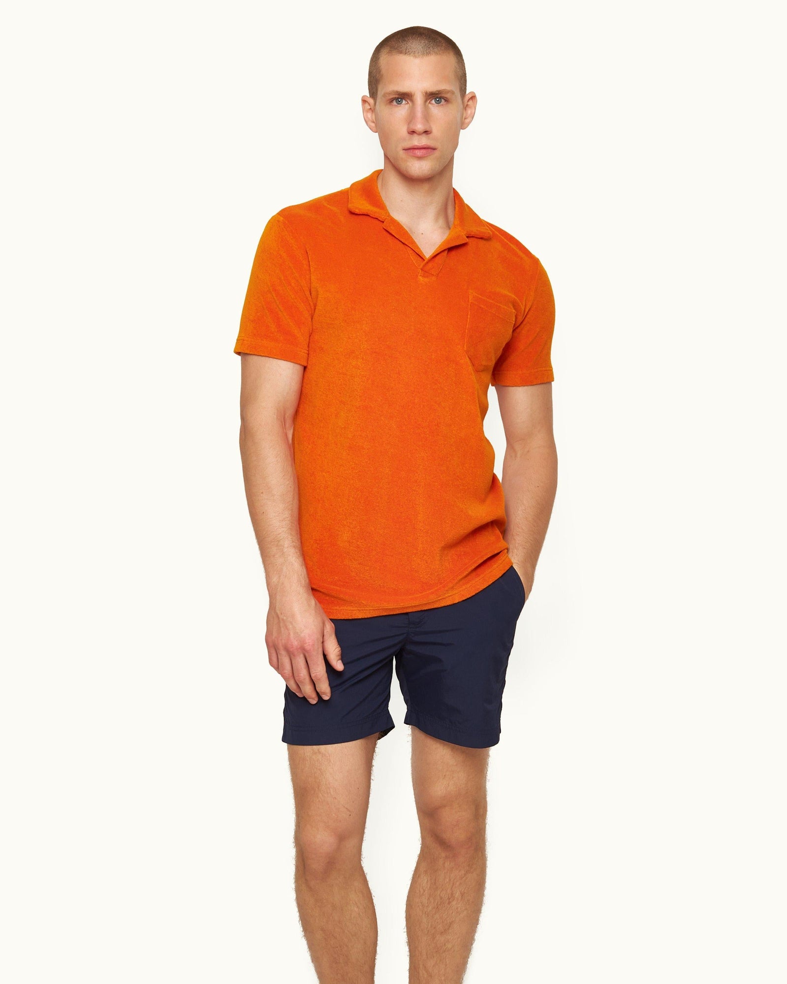 Tiger Lily Tailored Fit Organic Cotton Towelling Resort Polo Shirt | Tiger Lily
