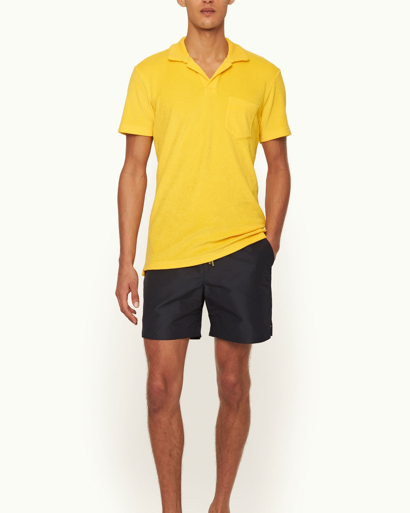 Men | Terry Towelling Polo | Yellow Blaze