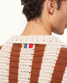 Men | Thomas Crochet Shirt | Canela/Cashew