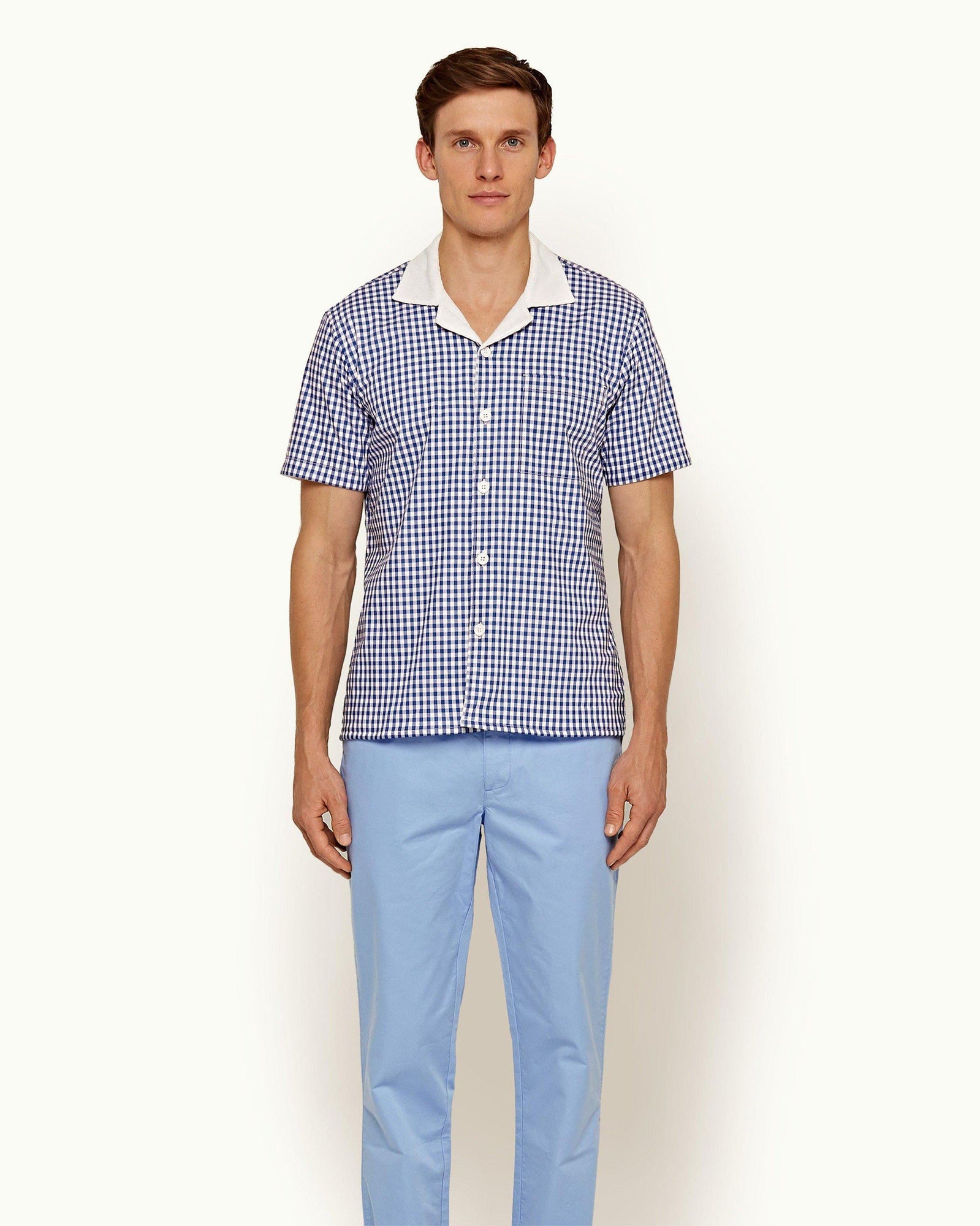 Thunderball Gingham Shirt 007 Blueprint/White Capri Collar Shirt | Blueprint/White
