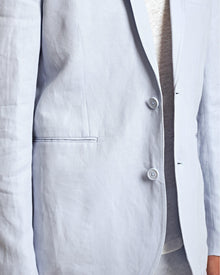 Light Island Sky Unstructured Two-Button Linen blazer | Light Island Sky