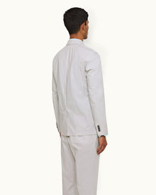 Oyster Grey Two-Button Stretch-Cotton Blazer | Oyster Grey