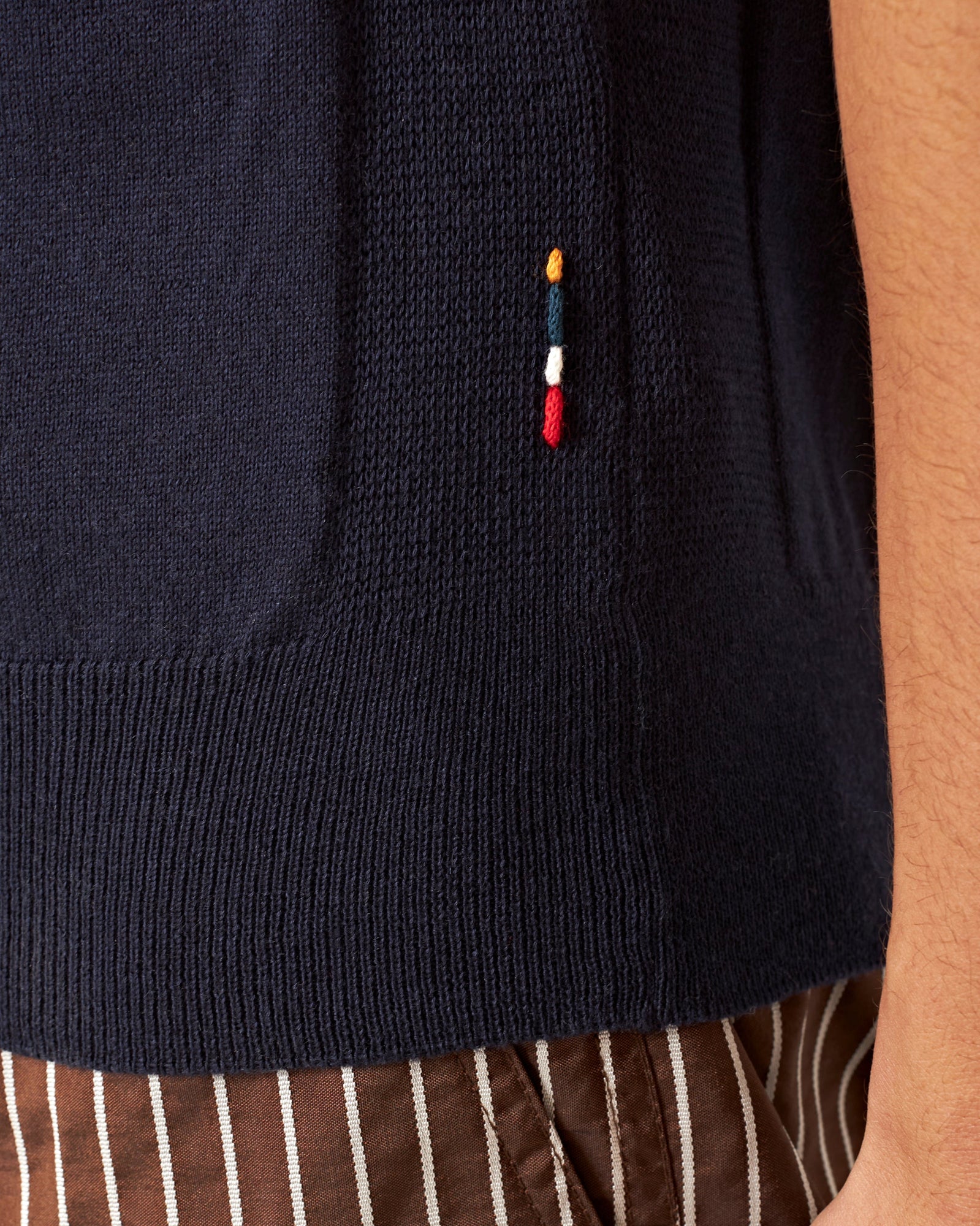 Wilder Classic Fit Fine Knit Cotton & Cashmere Polo Shirt in Night Iris | Night Iris