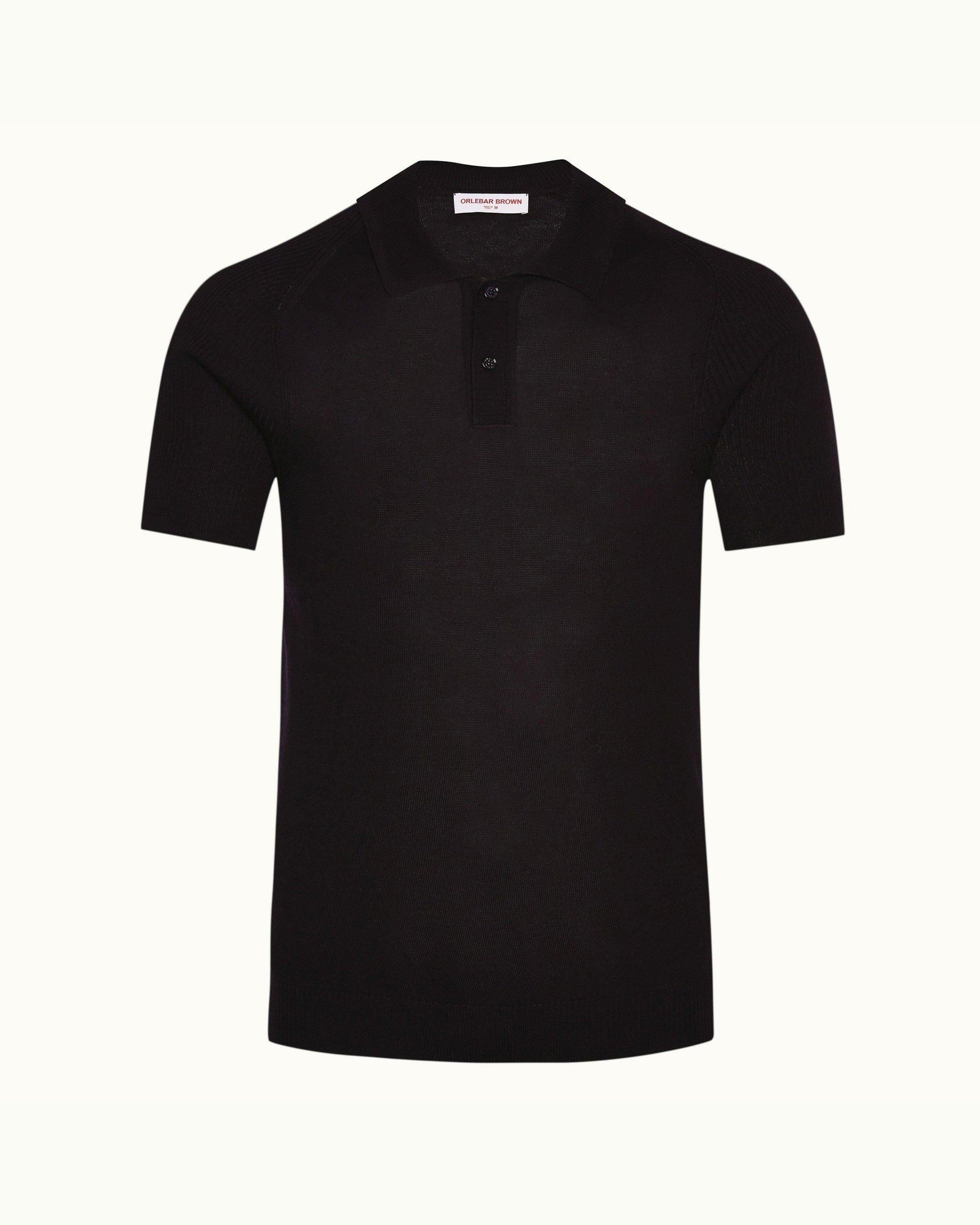 Zack Silk Black Tailored Fit Silk Blend Polo Shirt | Black